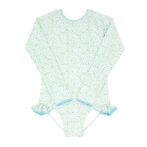 MINNOW GIRLS HIBISCUS DITSY RASHGUARD ONE PIECE NWOT